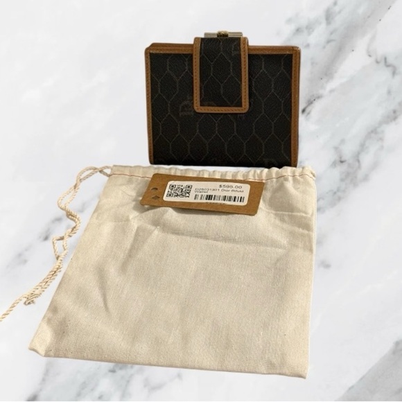 Christian Dior Authentic Honeycomb Canvas Leather Wallet with COA Dust Bag NWT - Picture 1 of 12